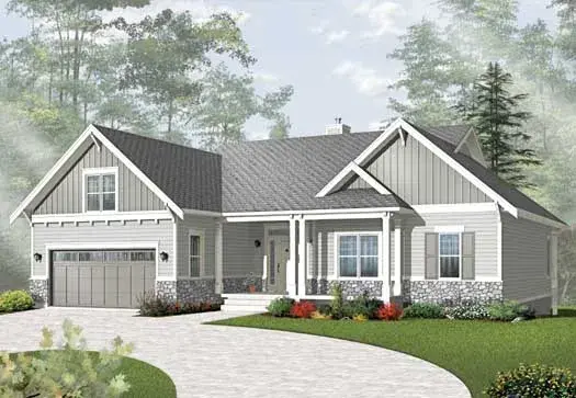 Craftsman house plans 5-1065 - front exterior, 3,380 sq ft, 4 bed, 3 bath house plans | Monster House Plans
