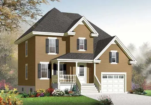 Country house plans 5-1070 - front exterior, 1,795 sq ft, 3 bed, 2 bath house plans | Monster House Plans