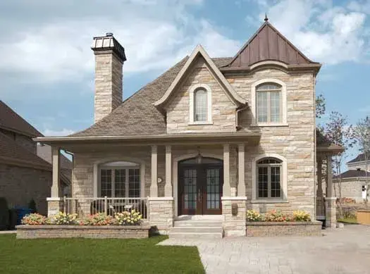 European house plans 5-1079 - front exterior, 2,021 sq ft, 3 bed, 1 bath house plans | Monster House Plans