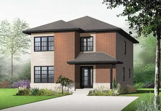 Modern house plans 5-1086 - front exterior, 1,768 sq ft, 3 bed, 1 bath house plans | Monster House Plans