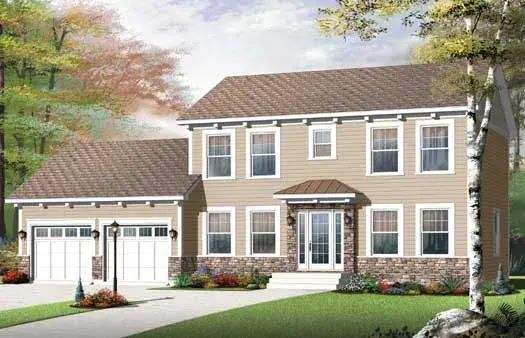 Early American house plans 5-1093 - front exterior, 1,895 sq ft, 4 bed, 2 bath house plans | Monster House Plans