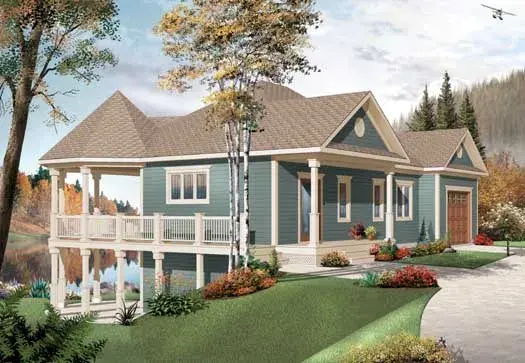 Traditional house plans 5-1102 - front exterior, 2,072 sq ft, 3 bed, 2 bath house plans | Monster House Plans