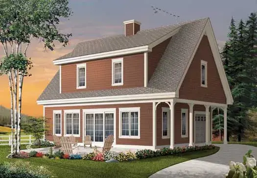 Traditional house plans 5-1103 - front exterior, 1,536 sq ft, 3 bed, 2 bath house plans | Monster House Plans