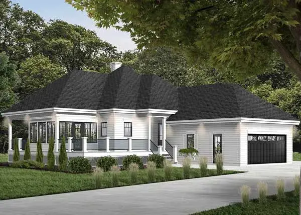 Traditional house plans 5-1105 - front exterior, 1,146 sq ft, 2 bed, 2 bath house plans | Monster House Plans