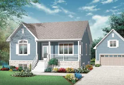 Country house plans 5-1121 - front exterior, 2,274 sq ft, 5 bed, 2 bath house plans | Monster House Plans