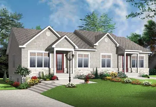 Shingle house plans 5-1149 - front exterior, 1,836 sq ft, 4 bed, 2 bath house plans | Monster House Plans