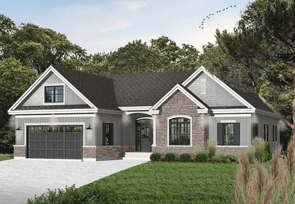 Traditional house plans 5-1189 - front exterior, 1,780 sq ft, 3 bed, 2 bath house plans | Monster House Plans