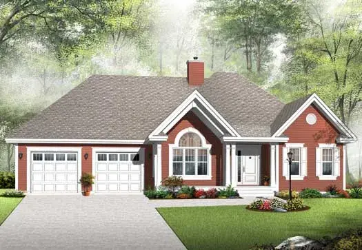 Traditional house plans 5-1192 - front exterior, 1,185 sq ft, 2 bed, 1 bath house plans | Monster House Plans