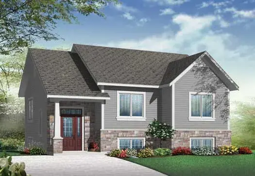 Traditional house plans 5-1195 - front exterior, 1,040 sq ft, 2 bed, 1 bath house plans | Monster House Plans
