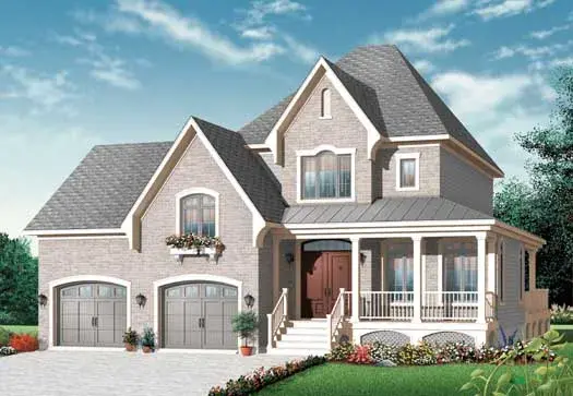 Country house plans 5-1199 - front exterior, 2,208 sq ft, 3 bed, 1 bath house plans | Monster House Plans