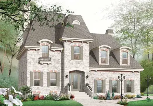 French Country house plans 5-1200 - front exterior, 2,803 sq ft, 3 bed, 2 bath house plans | Monster House Plans