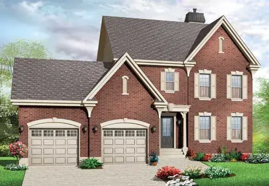 Early American house plans 5-1211 - front exterior, 1,807 sq ft, 3 bed, 2 bath house plans | Monster House Plans