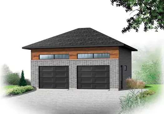 Modern house plans 5-1217 - front exterior, 672 sq ft, 0 bed, 0 bath house plans | Monster House Plans