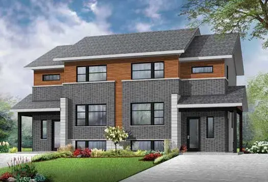 Modern house plans 5-1219 - front exterior, 4,610 sq ft, 6 bed, 2 bath house plans | Monster House Plans