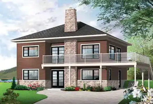 Traditional house plans 5-1236 - front exterior, 2,118 sq ft, 3 bed, 2 bath house plans | Monster House Plans