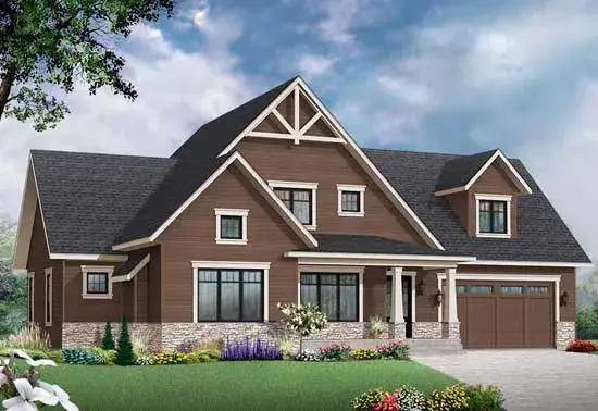 Craftsman house plans 5-1279 - front exterior, 1,845 sq ft, 3 bed, 3 bath house plans | Monster House Plans