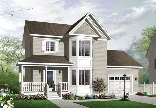 Victorian house plans 5-1288 - front exterior, 1,478 sq ft, 3 bed, 2 bath house plans | Monster House Plans