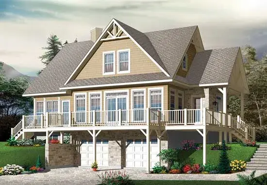 Country house plans 5-1291 - front exterior, 2,340 sq ft, 4 bed, 3 bath house plans | Monster House Plans