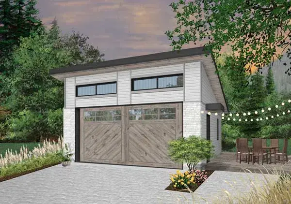Contemporary house plans 5-1301 - front exterior, 480 sq ft, 0 bed, 0 bath house plans | Monster House Plans
