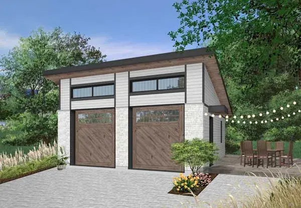 Contemporary house plans 5-1302 - front exterior, 624 sq ft, 0 bed, 0 bath house plans | Monster House Plans