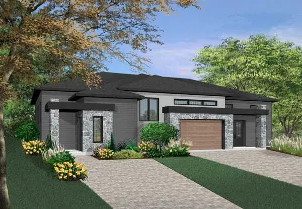 Modern house plans 5-1305 - front exterior, 4,522 sq ft, 8 bed, 4 bath house plans | Monster House Plans