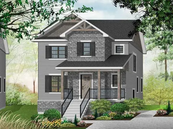 Country house plans 5-1311 - front exterior, 1,652 sq ft, 3 bed, 1 bath house plans | Monster House Plans