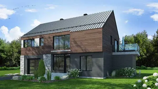 Modern house plans 5-1315 - front exterior, 2,006 sq ft, 3 bed, 2 bath house plans | Monster House Plans