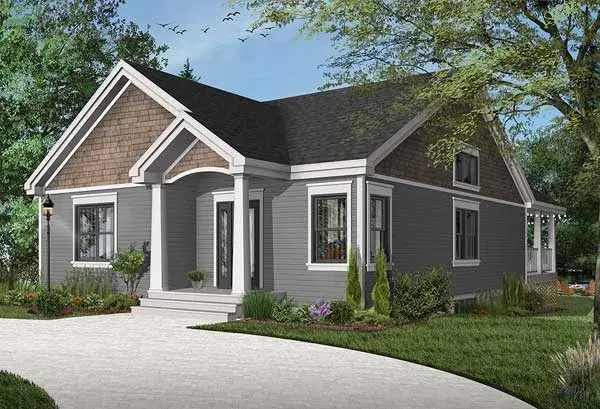 Craftsman house plans 5-1322 - front exterior, 1,600 sq ft, 3 bed, 2 bath house plans | Monster House Plans