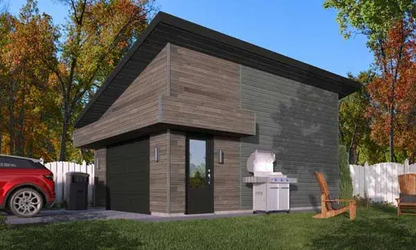 Contemporary house plans 5-1324 - front exterior, 384 sq ft, 0 bed, 0 bath house plans | Monster House Plans