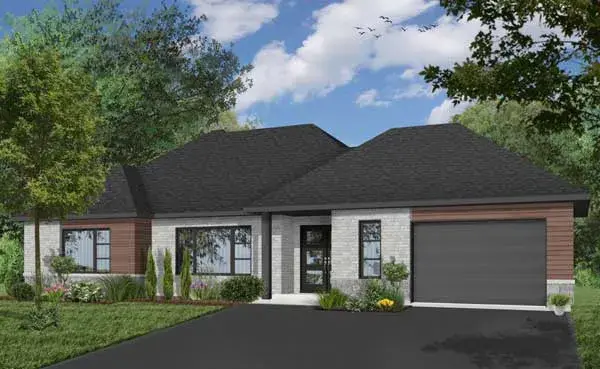 Traditional house plans 5-1344 - front exterior, 2,012 sq ft, 2 bed, 1 bath house plans | Monster House Plans