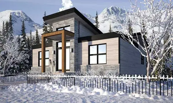 Modern house plans 5-1345 - front exterior, 3,170 sq ft, 4 bed, 2 bath house plans | Monster House Plans