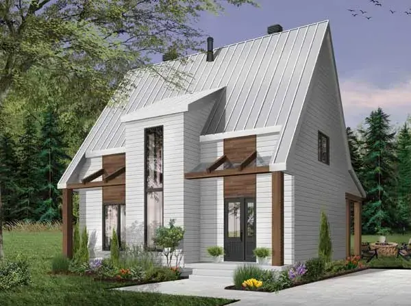 Modern house plans 5-1346 - front exterior, 1,824 sq ft, 3 bed, 2 bath house plans | Monster House Plans