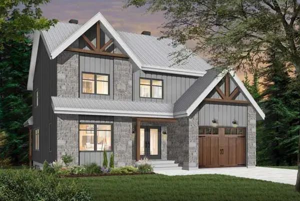 Northwest house plans 5-1357 - front exterior, 1,981 sq ft, 3 bed, 2 bath house plans | Monster House Plans
