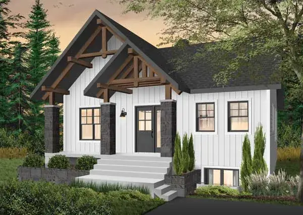 Mountain Rustic house plans 5-1365 - front exterior, 1,920 sq ft, 3 bed, 2 bath house plans | Monster House Plans