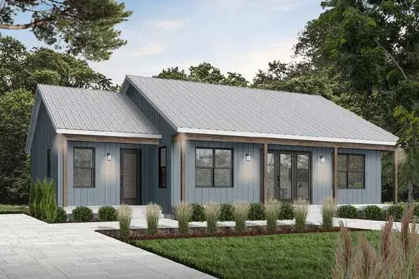 Traditional house plans 5-1369 - front exterior, 1,604 sq ft, 2 bed, 2 bath house plans | Monster House Plans