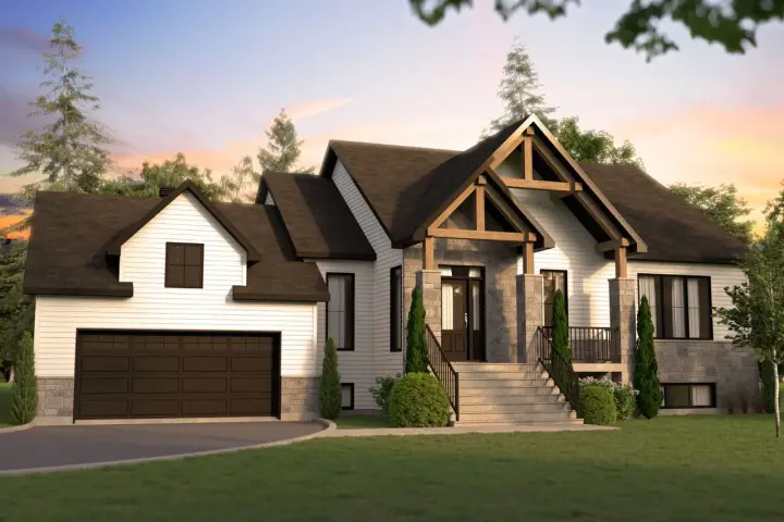 Modern Farmhouse house plans 5-1391 - front exterior, 1,583 sq ft, 3 bed, 1 bath house plans | Monster House Plans