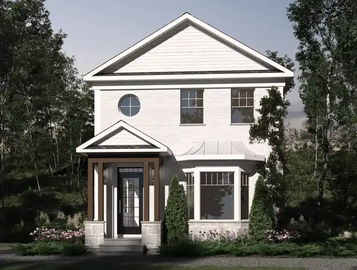European house plans 5-1404 - front exterior, 1,357 sq ft, 2 bed, 1 bath house plans | Monster House Plans