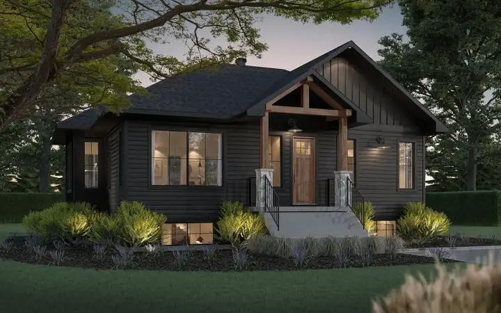 Mountain Rustic house plans 5-1405 - front exterior, 1,204 sq ft, 4 bed, 2 bath house plans | Monster House Plans