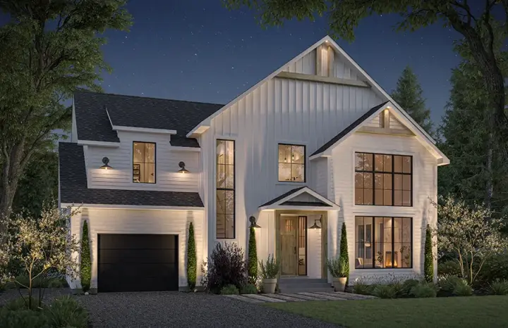 Modern Farmhouse house plans 5-1408 - front exterior, 2,775 sq ft, 6 bed, 2 bath house plans | Monster House Plans
