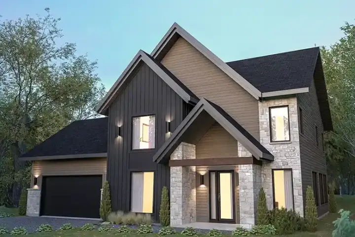 Transitional house plans 5-1415 - front exterior, 2,426 sq ft, 3 bed, 2 bath house plans | Monster House Plans