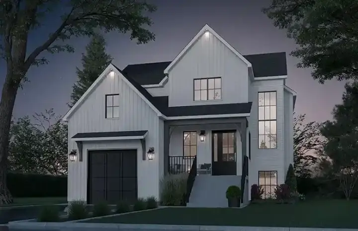 Transitional house plans 5-1423 - front exterior, 2,127 sq ft, 4 bed, 1 bath house plans | Monster House Plans