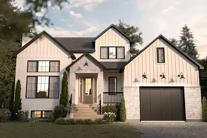 Modern Farmhouse house plans 5-1426 - front exterior, 1,940 sq ft, 2 bed, 1 bath house plans | Monster House Plans