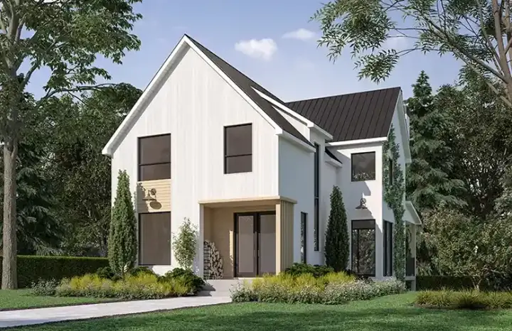 Modern house plans 5-1427 - front exterior, 1,980 sq ft, 4 bed, 1 bath house plans | Monster House Plans
