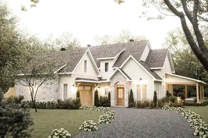 Transitional house plans 5-1432 - front exterior, 2,528 sq ft, 3 bed, 2 bath house plans | Monster House Plans