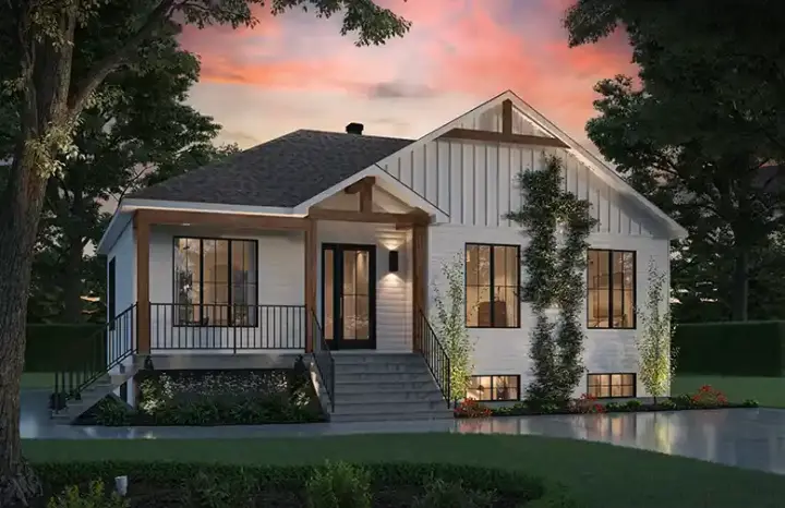 Country house plans 5-1439 - front exterior, 1,178 sq ft, 3 bed, 1 bath house plans | Monster House Plans