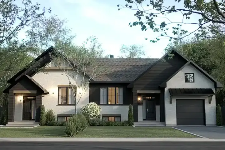 Transitional house plans 5-1445 - front exterior, 3,600 sq ft, 3 bed, 2 bath house plans | Monster House Plans