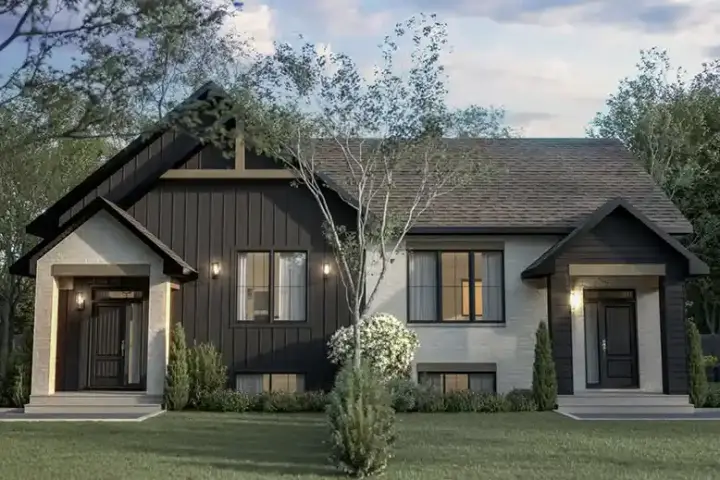 Transitional house plans 5-1446 - front exterior, 3,600 sq ft, 6 bed, 4 bath house plans | Monster House Plans
