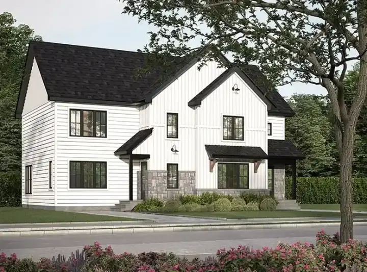 Modern Farmhouse house plans 5-1448 - front exterior, 3,106 sq ft, 6 bed, 2 bath house plans | Monster House Plans