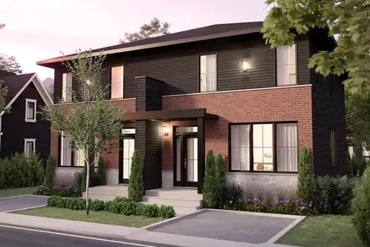 Modern house plans 5-1449 - front exterior, 3,226 sq ft, 6 bed, 2 bath house plans | Monster House Plans