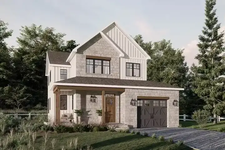 Traditional house plans 5-1450 - front exterior, 1,762 sq ft, 3 bed, 1 bath house plans | Monster House Plans